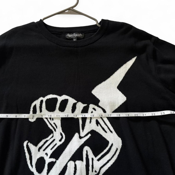 ⚡️Future Monsters Skeleton Lightning Knit Sweater Size XL Oversized - Picture 4 of 4
